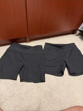 RBX Women's Black Athletic High-Rise Bike Shorts